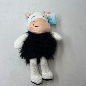 HugMe Plush Cow Walgreens‎ Exclusive 13" Knit & Furry Stuffed Animal NWT